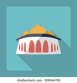 Flat modern design with shadow Humayuns mausoleum