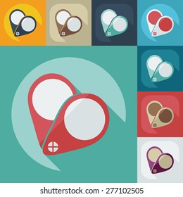 Flat modern design with shadow icon optics