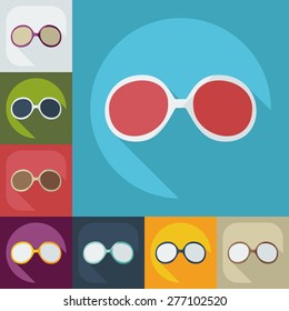 Flat modern design with shadow icon optics