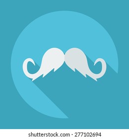 Flat modern design with shadow icon mustache