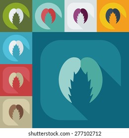 Flat modern design with shadow icon mustache