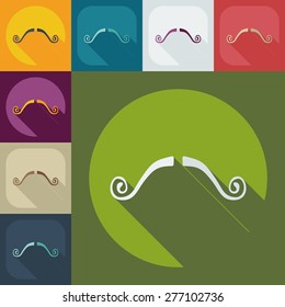 Flat modern design with shadow icon mustache