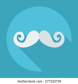 Flat modern design with shadow icon mustache