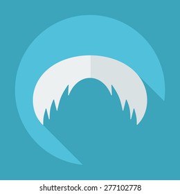 Flat modern design with shadow icon mustache