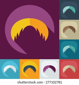 Flat modern design with shadow icon mustache
