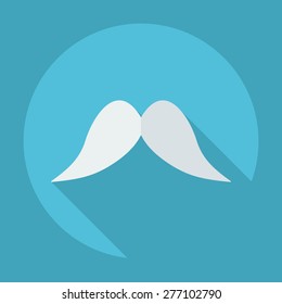 Flat modern design with shadow icon mustache