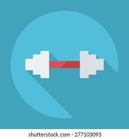 Flat modern design with shadow icon dumbbell