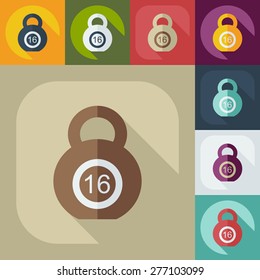Flat modern design with shadow icon weight