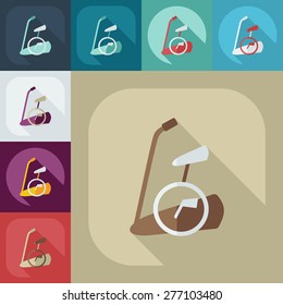Flat modern design with shadow icon exercise bike