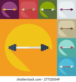 Flat modern design with shadow icon barbell