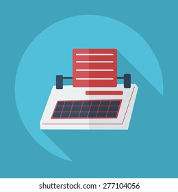 Flat modern design with shadow icon typewriter