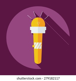 Flat modern design with shadow icon microphone