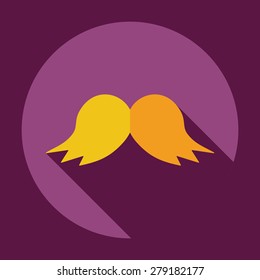 Flat modern design with shadow icon mustache