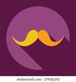 Flat modern design with shadow icon mustache