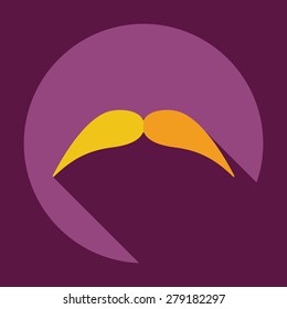 Flat modern design with shadow icon mustache