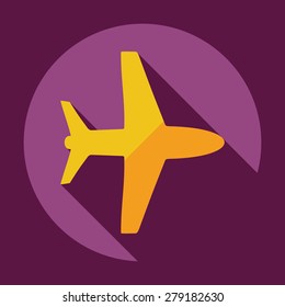 Flat modern design with shadow icon plane
