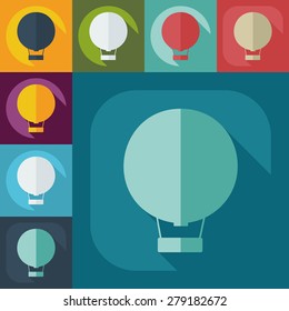 Flat modern design with shadow icon airship