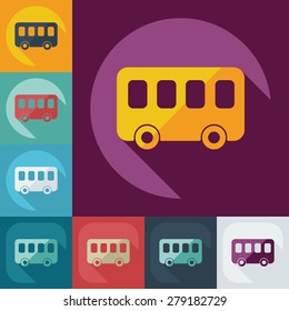 Flat modern design with shadow icon bus