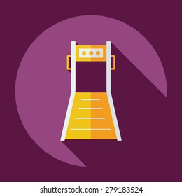 Flat modern design with shadow icon treadmill