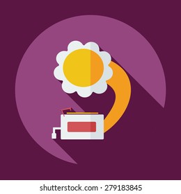 Flat modern design with shadow icon gramophone