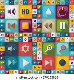 Flat modern design with shadow icon player