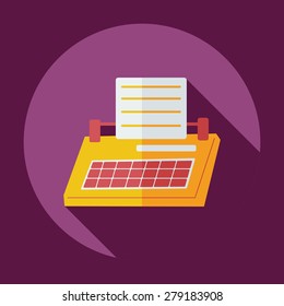 Flat modern design with shadow icon typewriter
