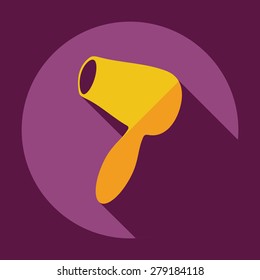 Flat modern design with shadow icon hairdryer