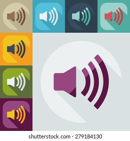 Flat modern design with shadow icon player