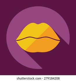 Flat modern design with shadow icon lips