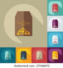 Flat modern design with shadow icon coffee