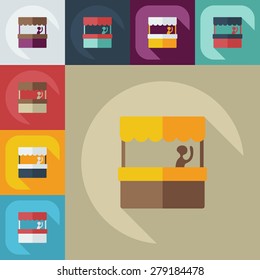 Flat modern design with shadow icon coffee stall