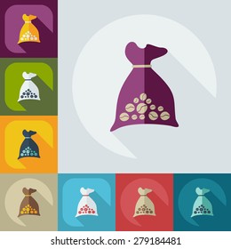 Flat modern design with shadow icon coffee