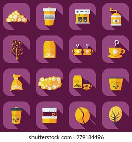 Flat modern design with shadow icon coffee
