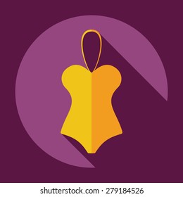 Flat modern design with shadow icon swimsuit