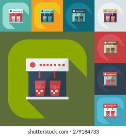 Flat modern design with shadow icon coffee