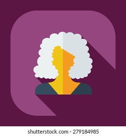 Flat modern design with shadow icon silhouette girl creative hairstyle