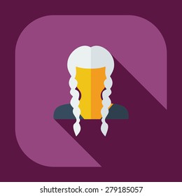 Flat modern design with shadow icon silhouette girl creative hairstyle