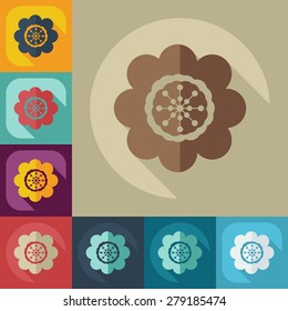 Flat modern design with shadow icon flower