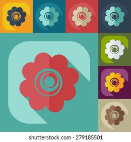 Flat modern design with shadow icon flower
