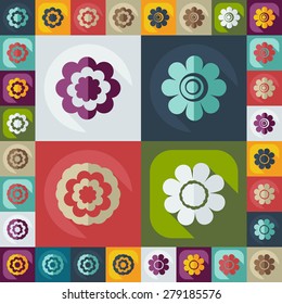 Flat modern design with shadow icon flower