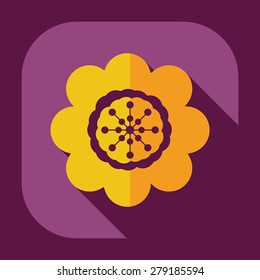 Flat modern design with shadow icon flower