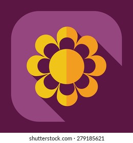 Flat modern design with shadow icon flower