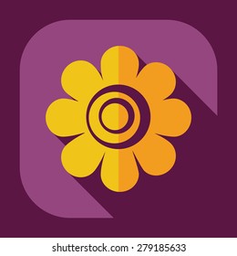 Flat modern design with shadow icon flower