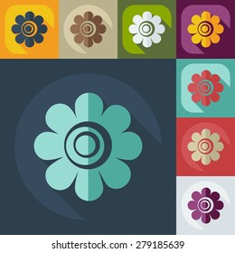 Flat modern design with shadow icon flower