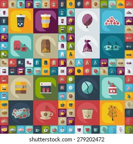 Flat modern design with shadow icon coffee