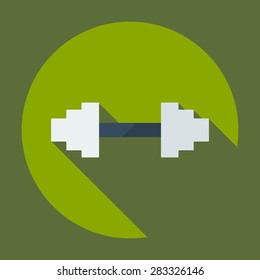 Flat modern design with shadow icon dumbbell