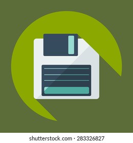 Flat modern design with shadow icon diskette