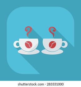 Flat modern design with shadow icon coffee