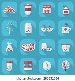 Flat modern design with shadow icon coffee