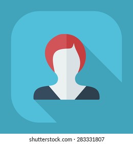 Flat modern design with shadow icon silhouette girl creative hairstyle